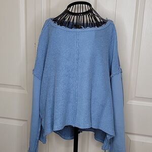 Anthropologie Oversized Blue Sweatshirt Size Small